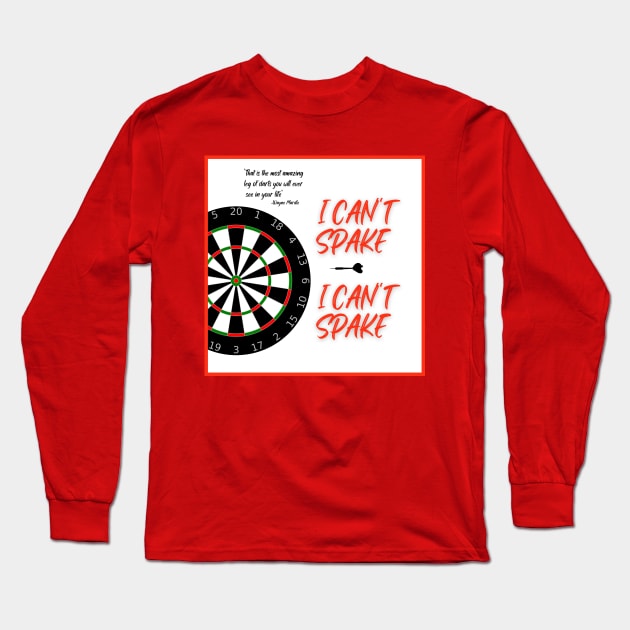 i can't spake wayne mardle commentary red letters 1 Long Sleeve T-Shirt by Darts Tees Emporium
